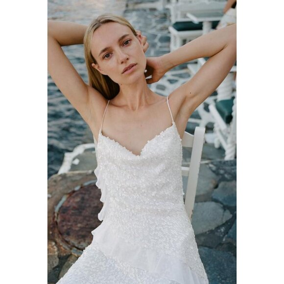 ZARA SEQUINNED RUFFLE MINI DRESS - Picture 5 of 7